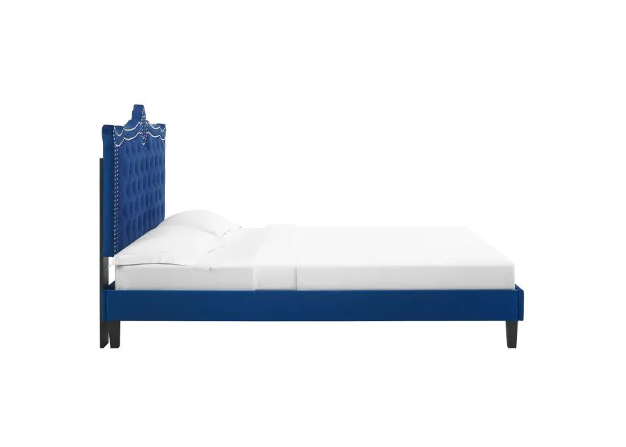 Clara Performance Velvet Queen Platform Bed