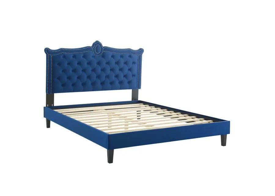 Clara Performance Velvet Queen Platform Bed