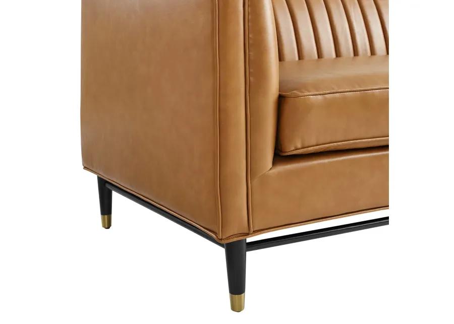 Devote Channel Tufted Vegan Leather Loveseat