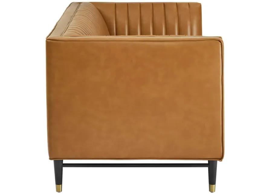 Devote Channel Tufted Vegan Leather Loveseat