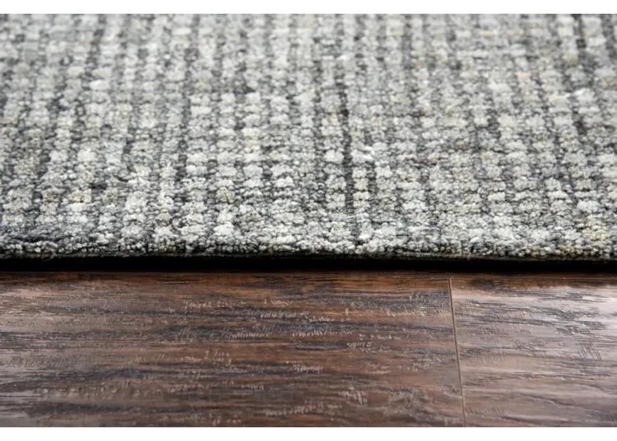 Talbot Dark Gray Tweed Wool 2'6" x 8' Runner Rug