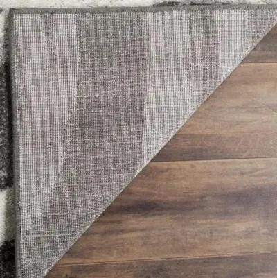 Adirondack Contemporary Charcoal / Ivory 2'-6" X 6' Powerloomed Rug