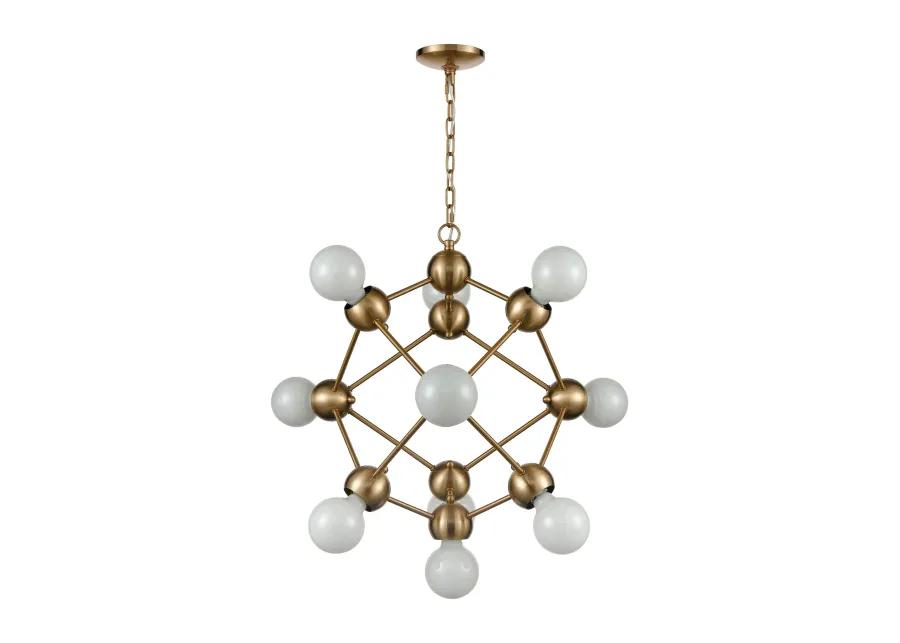 Grow from Here 10-Light Chandelier in Satin Brass