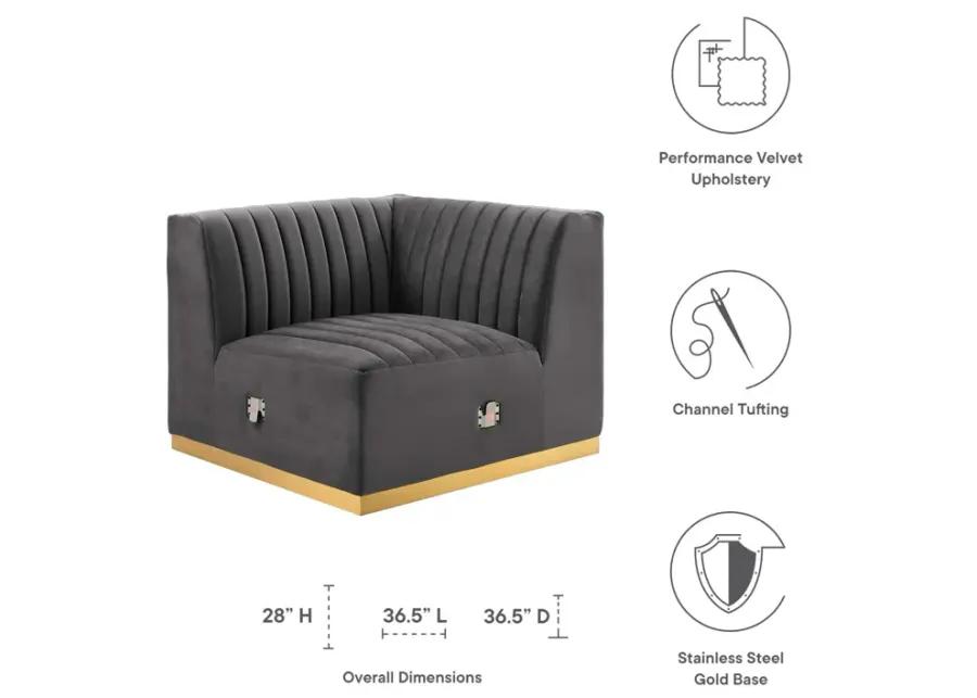 Conjure Channel Tufted Performance Velvet Right Corner Chair