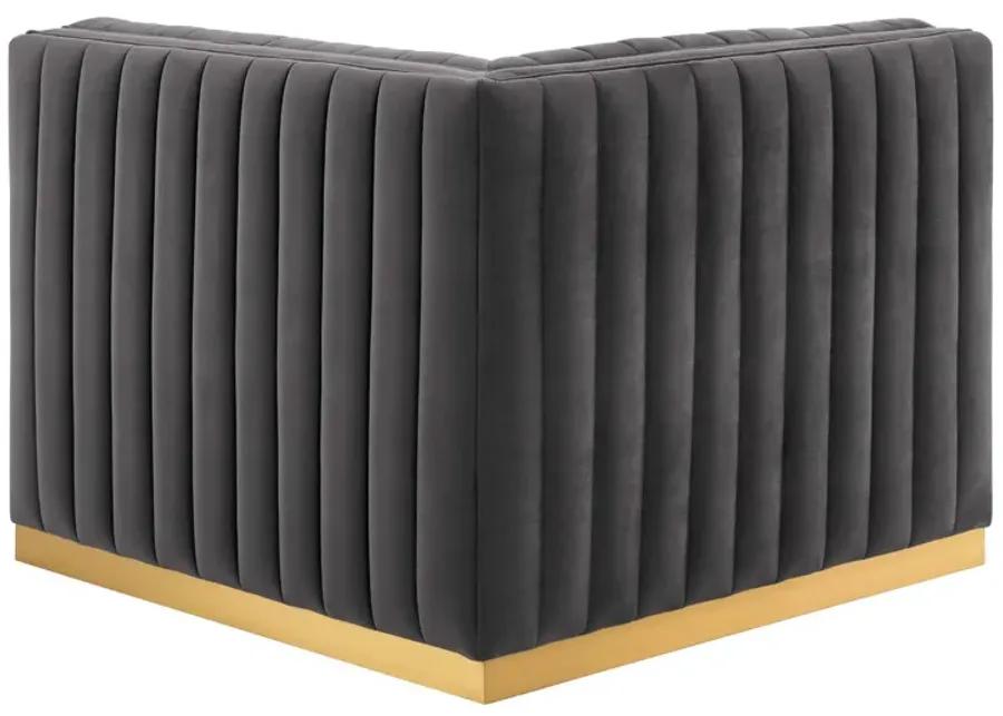 Conjure Channel Tufted Performance Velvet Right Corner Chair