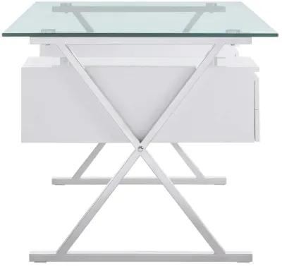 Sector 71" Glass Top Glass Office Desk