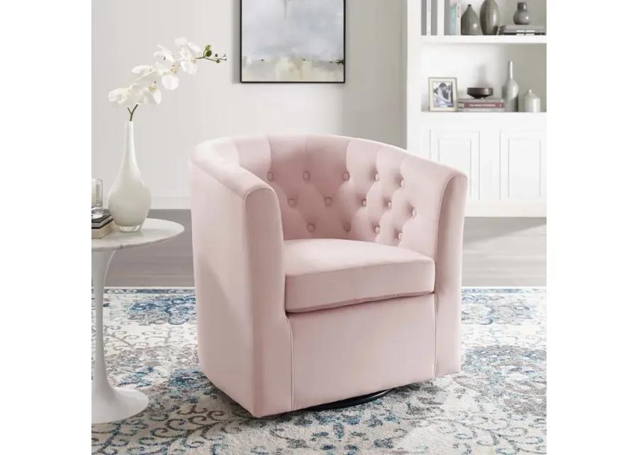 Prospect Tufted Performance Velvet Swivel Armchair