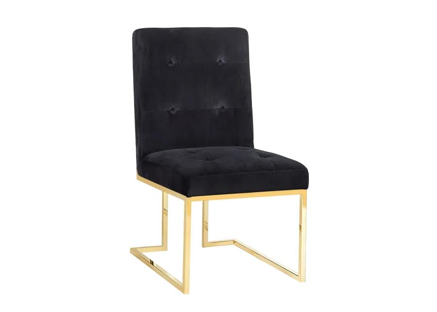 akiko black velvet chair - set of 2