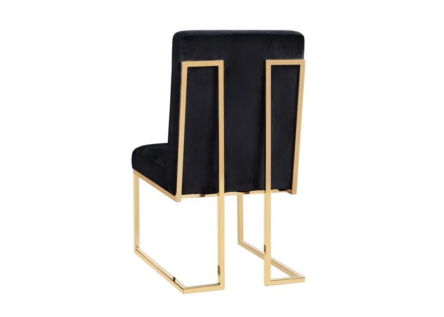 akiko black velvet chair - set of 2