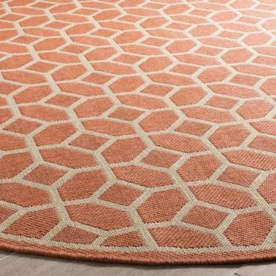 LINDEN 127 Collection LND127P-6R Rust / Creme 6'-7" X 6'-7" Round