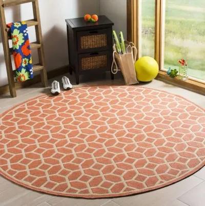 LINDEN 127 Collection LND127P-6R Rust / Creme 6'-7" X 6'-7" Round