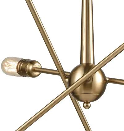 Delphine 28" Wide 6-Light Chandelier - Satin Brass