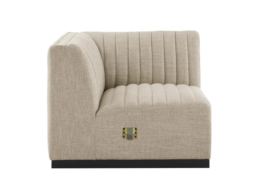 Conjure Channel Tufted Upholstered Fabric Left Corner Chair