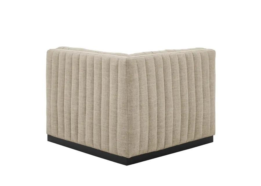 Conjure Channel Tufted Upholstered Fabric Left Corner Chair