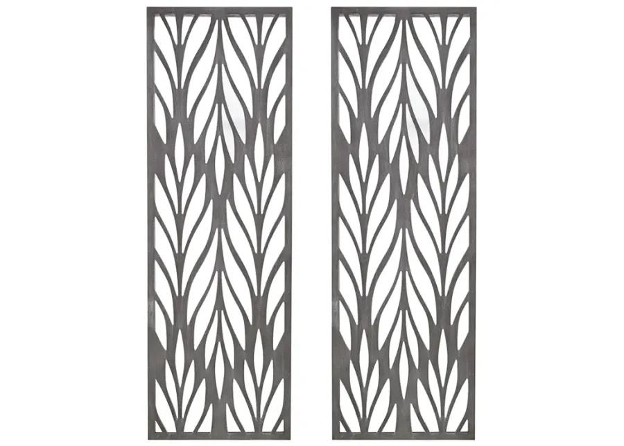 Madison Park Florian Reclaimed Grey Grey Laser Cut Wood 2-piece Panel Wall Decor Set