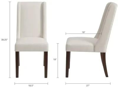 Madison Park Brody Cream Wing Dining Chair (Set of 2)