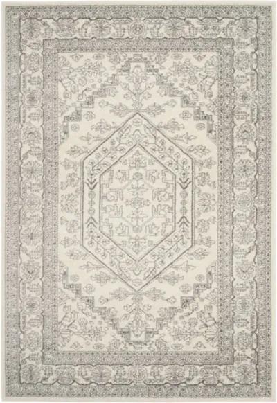 Adirondack Contemporary Ivory / Silver 5'-1" X 7'-6" Powerloomed Rug