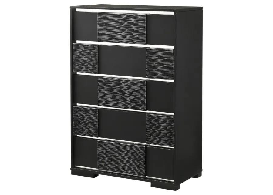 Blacktoft 5-drawer Chest Black