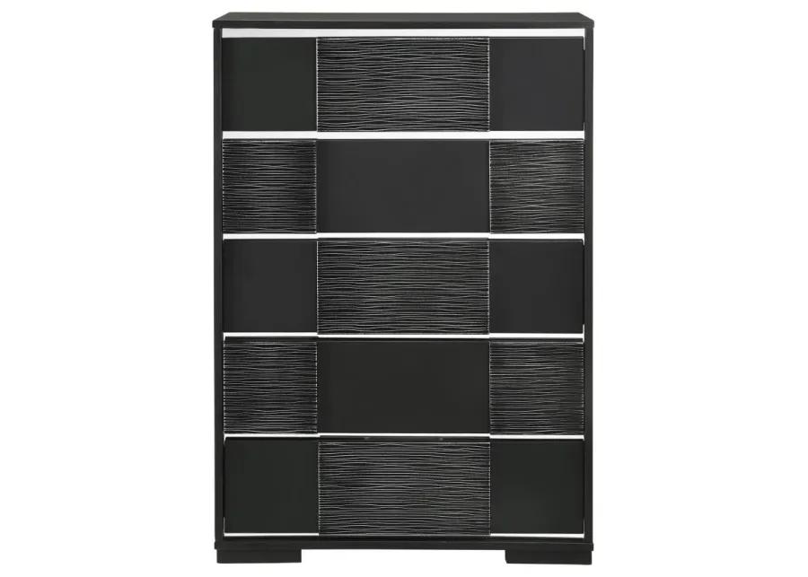 Blacktoft 5-drawer Chest Black