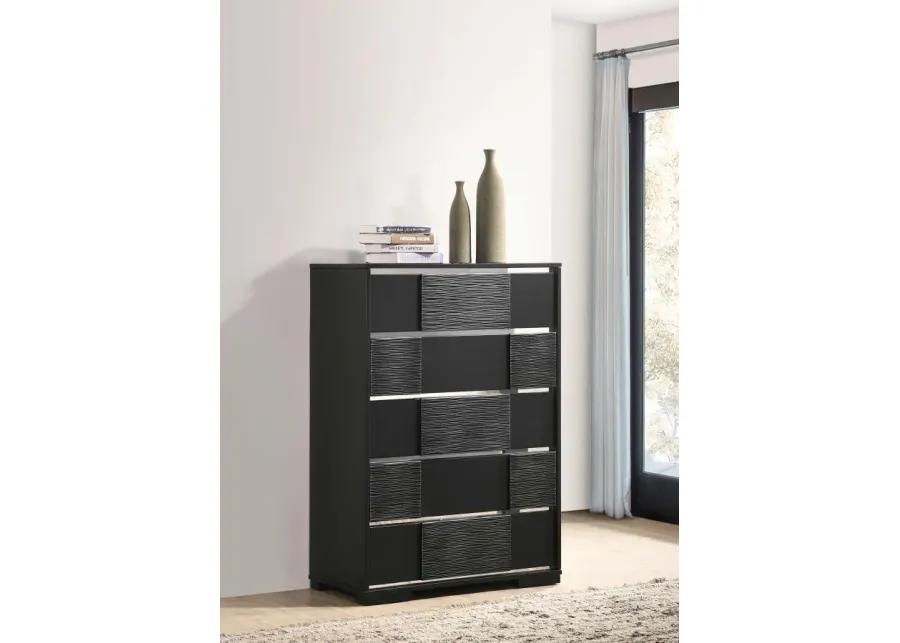 Blacktoft 5-drawer Chest Black