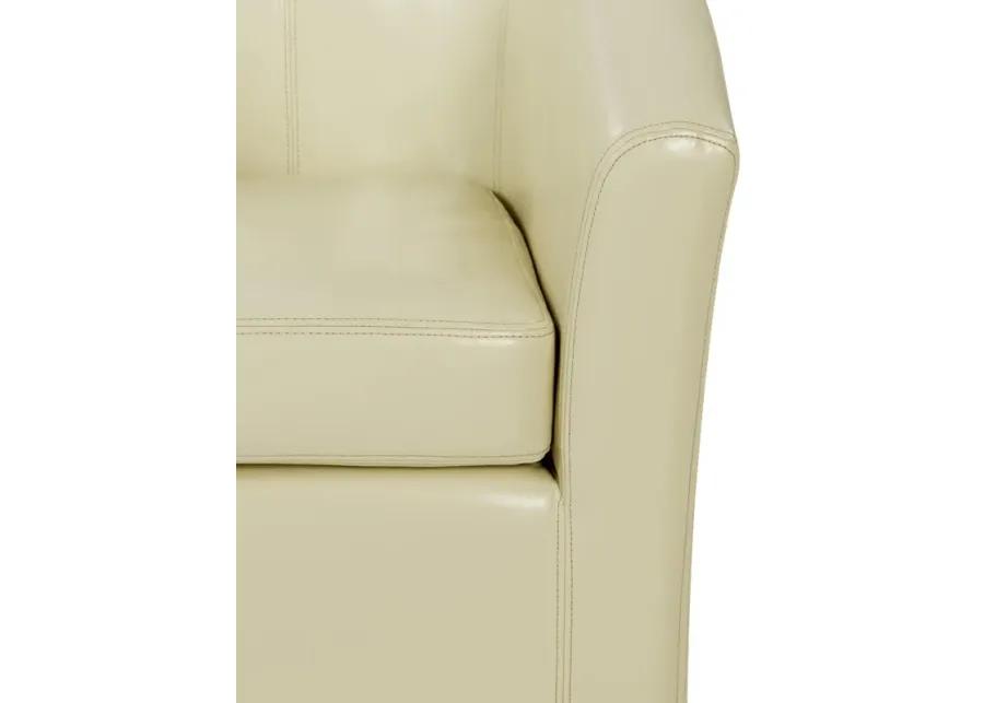 hayden swivel bonded leather accent arm chair, beige