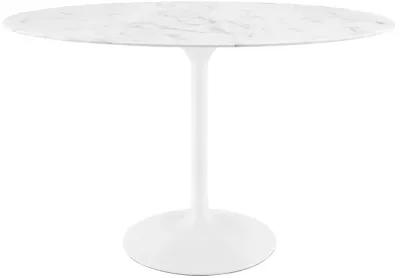 Lippa 48" Oval Artificial Marble Dining Table