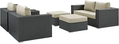 Sojourn 5 Piece Outdoor Patio Sunbrella® Sectional Set