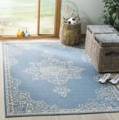 LINDEN 180 Collection LND180N-4 Cream / Blue 4' X 6'