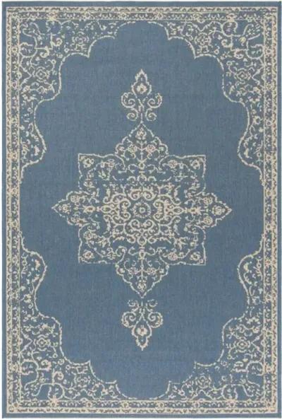 LINDEN 180 Collection LND180N-4 Cream / Blue 4' X 6'