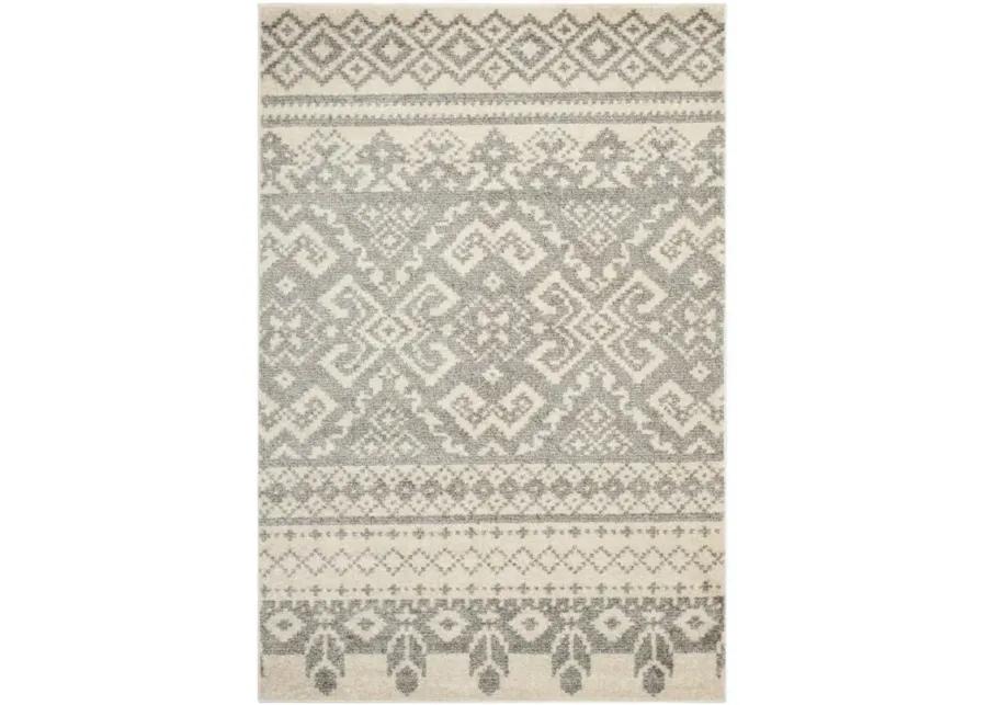 Adirondack Contemporary Ivory / Silver 3' X 5' Powerloomed Rug