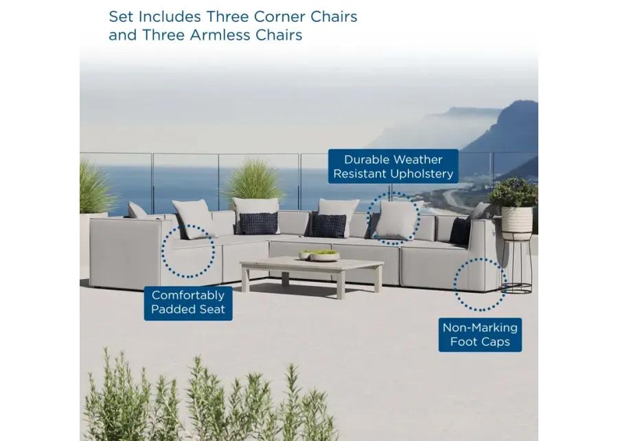 Saybrook Outdoor Patio Upholstered 6-Piece Sectional Sofa