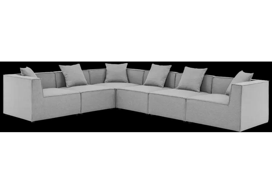 Saybrook Outdoor Patio Upholstered 6-Piece Sectional Sofa