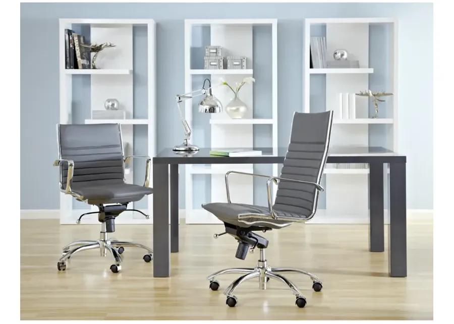 Dirk Low Back Office Chair in Black with Chromed Steel Base