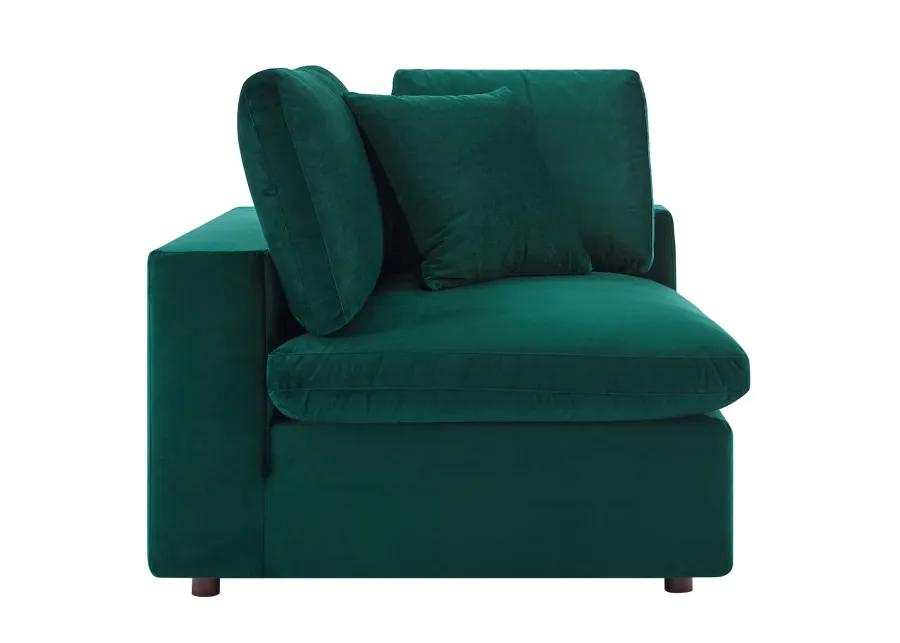 Commix Down Filled Overstuffed Performance Velvet Corner Chair