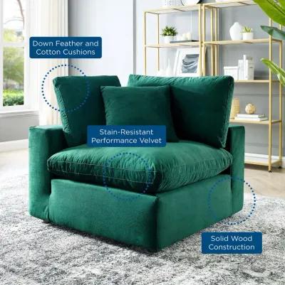 Commix Down Filled Overstuffed Performance Velvet Corner Chair