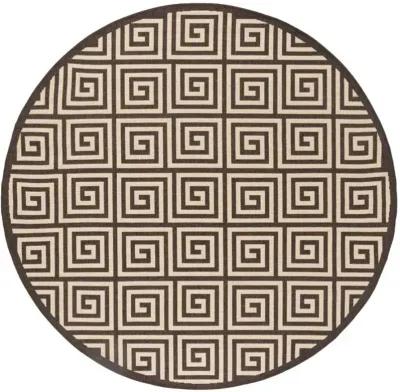 LINDEN 129 Collection LND129U-6R Creme / Brown 6'-7" X 6'-7" Round