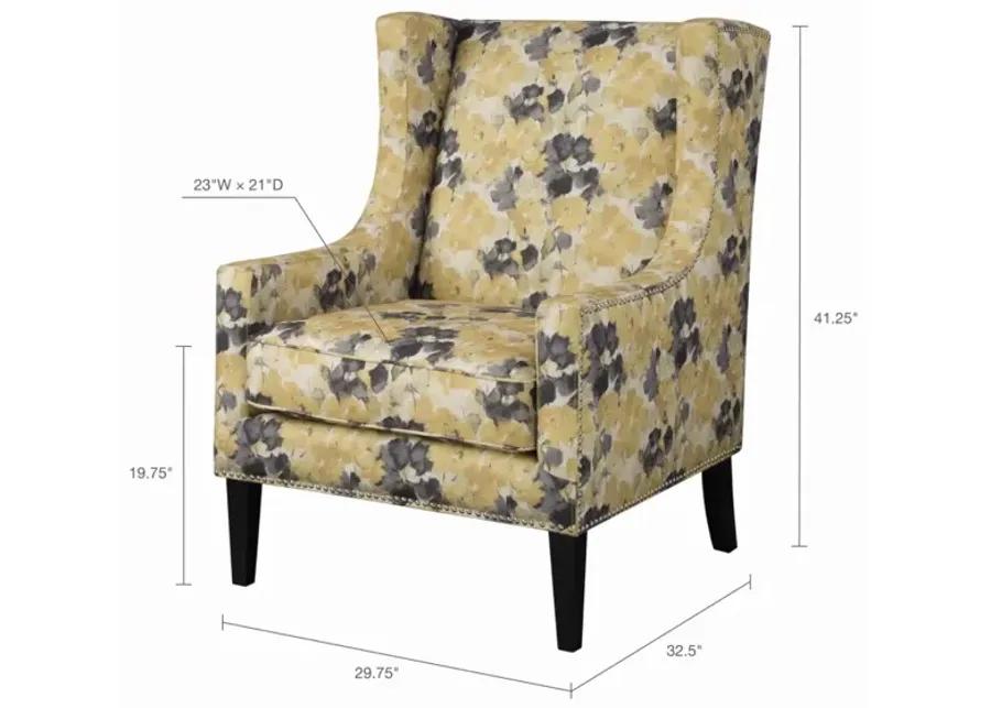 Madison Park Barton Yellow Wing Chair