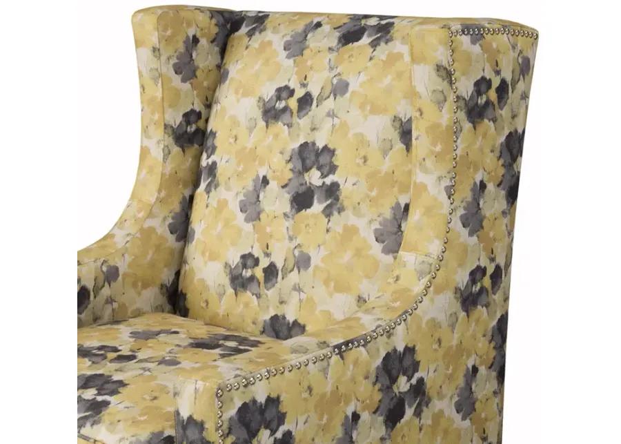 Madison Park Barton Yellow Wing Chair