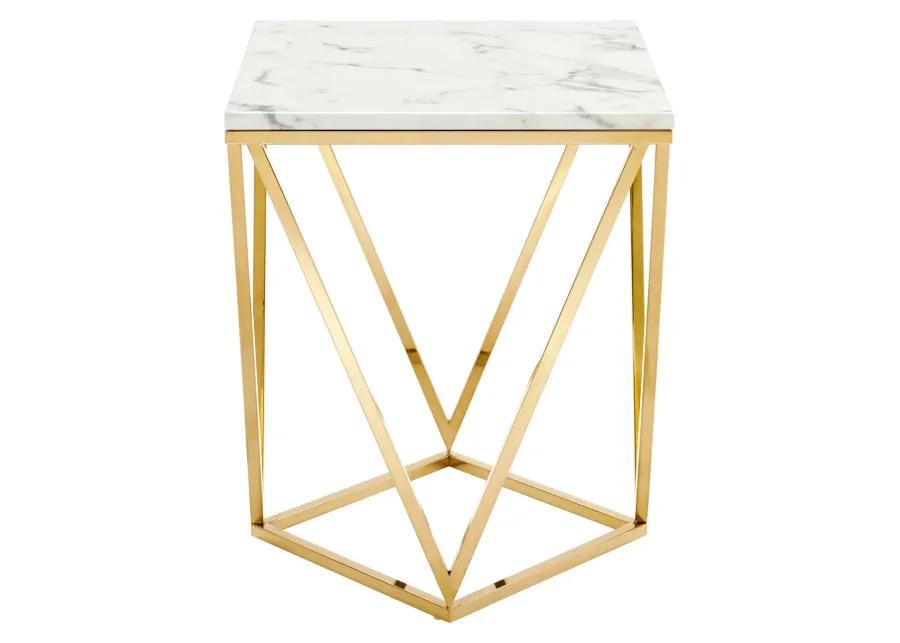 Vertex Gold Metal Stainless Steel End Table