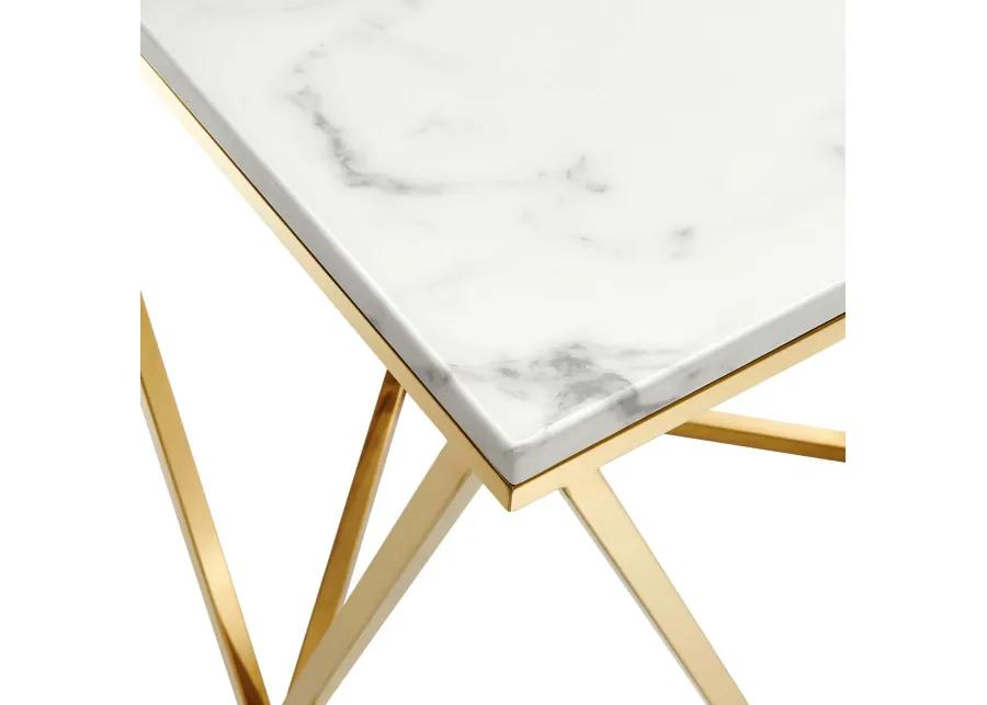 Vertex Gold Metal Stainless Steel End Table