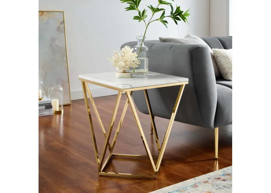 Vertex Gold Metal Stainless Steel End Table