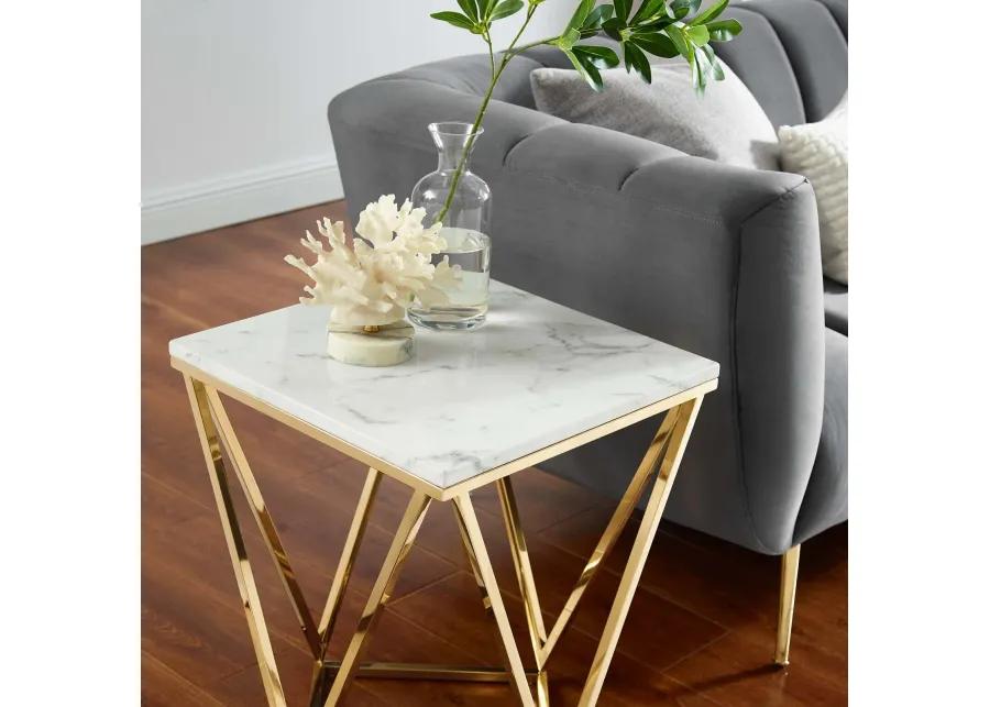 Vertex Gold Metal Stainless Steel End Table