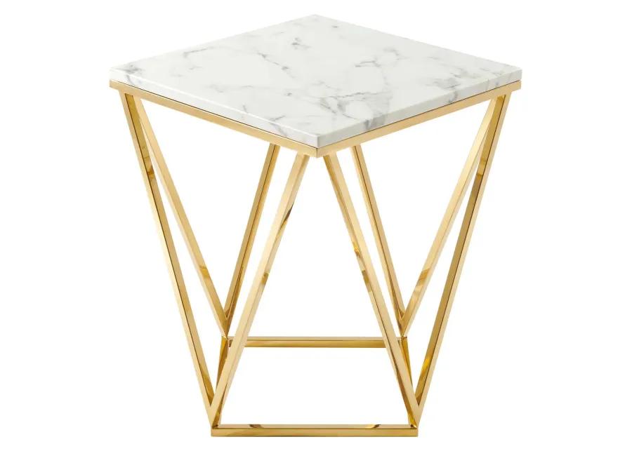 Vertex Gold Metal Stainless Steel End Table