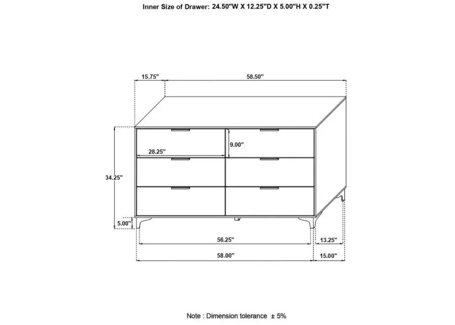 Ally 6-Drawer Dresser