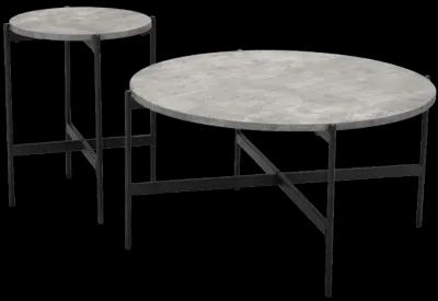 Malo Coffee Table Set (2-Piece) Gray & Black