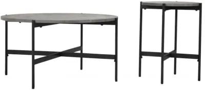 Malo Coffee Table Set (2-Piece) Gray & Black