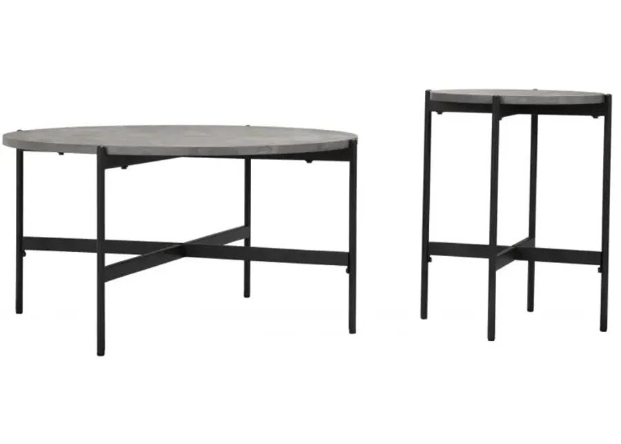 Malo Coffee Table Set (2-Piece) Gray & Black