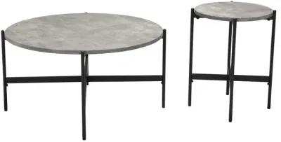 Malo Coffee Table Set (2-Piece) Gray & Black