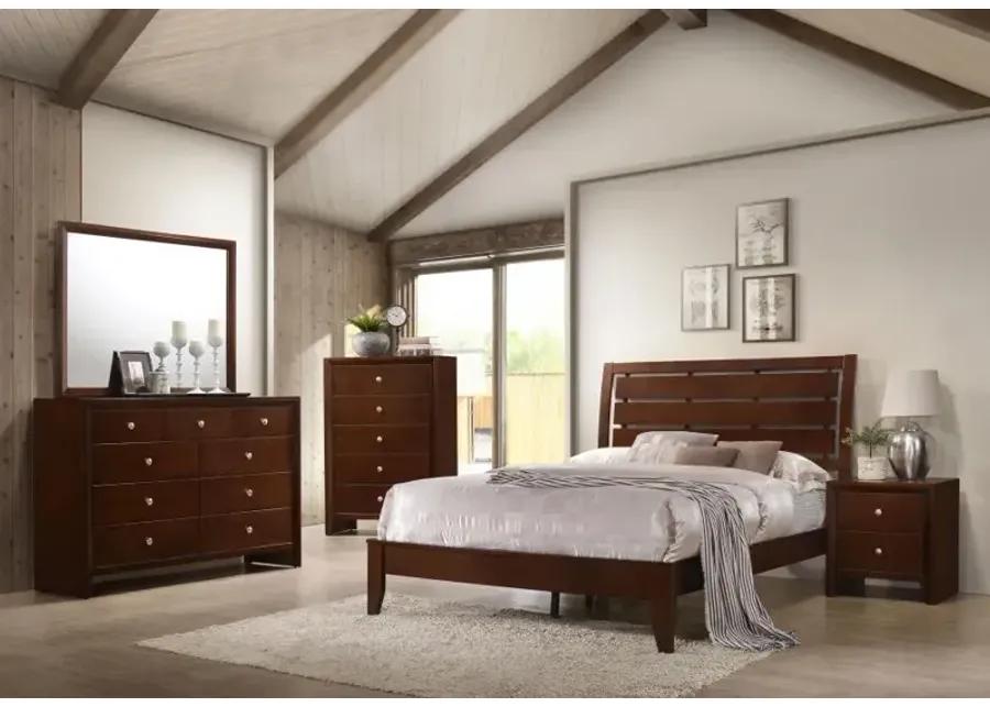 Serenity Eastern King Panel Bed Rich Merlot