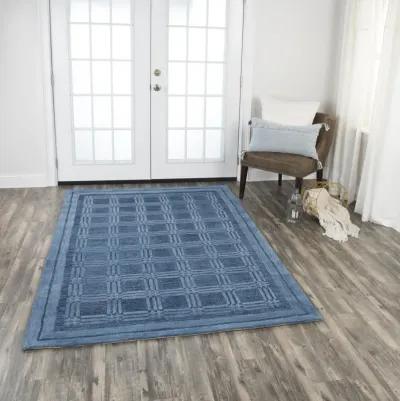 Fifth Avenue Blue Squares Wool 10' x 13' Rectangle Rug